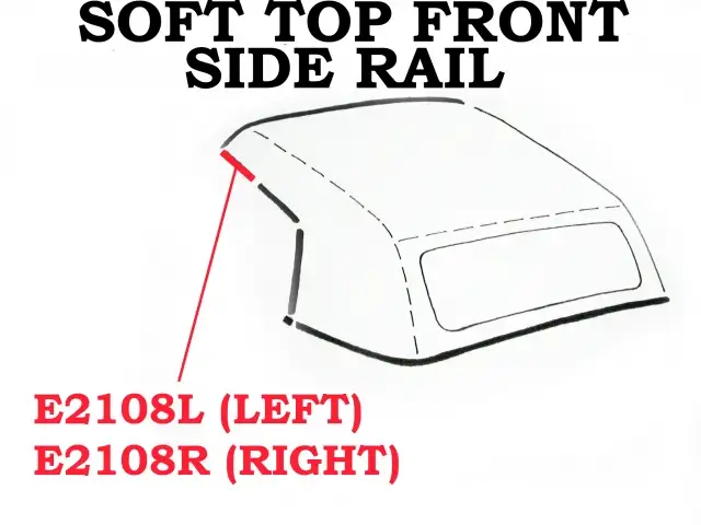 WEATHERSTRIP-SOFT TOP-FRONT SIDE RAIL-USA-LEFT-68-75 (#E2108L)