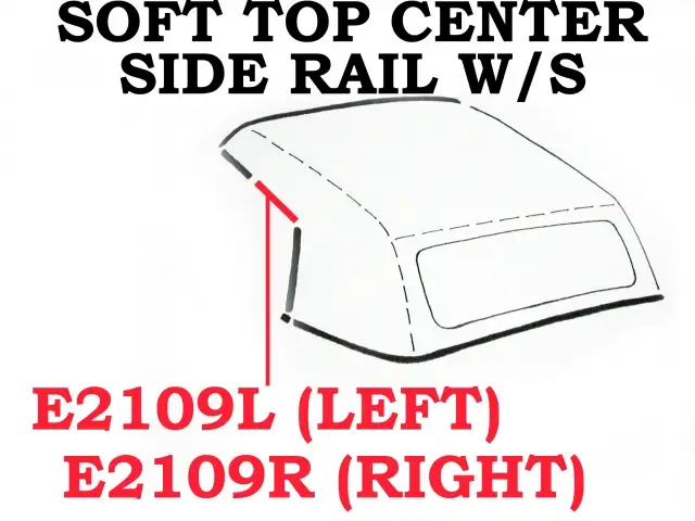 WEATHERSTRIP-SOFT TOP-CENTER SIDE RAIL-USA-LEFT-68-75 (#E2109L)