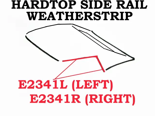WEATHERSTRIP-HARDTOP-SIDE RAIL-USA-RIGHT-68-75 (#E2341R)