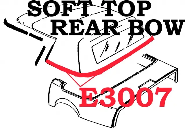 WEATHERSTRIP-SOFT TOP CONVERTIBLE-REAR BOW-USA-86-96 (#E3007)