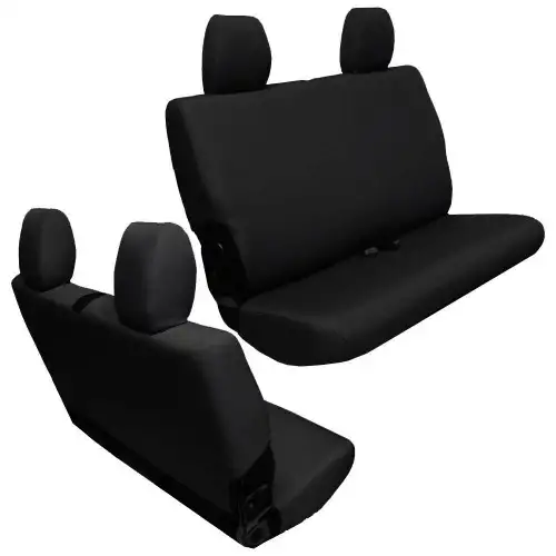 Bartact Jeep JK 2 DR Base Line Performance Rear Bench Seat Covers 13-18 Wrangler JK Black