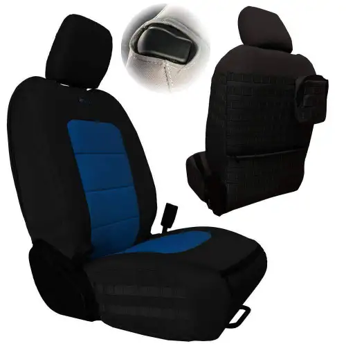 Bartact Jeep JL Tactical Front Seat Covers 18-Present Wrangler JL 2 Door Black/Blue