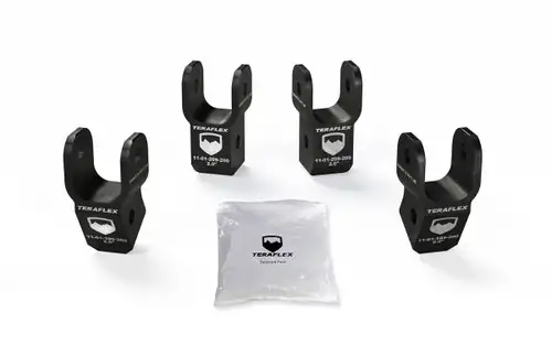TeraFlex Jeep JL/JLU 2-2.5 Inch Lift Front and Rear Shock Extension Bracket Kit 18-Pres Wrangler JL/JLU