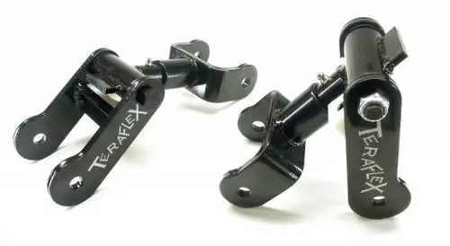 TeraFlex Jeep YJ Front 1976-86 CJ Rear Revolver Shackle Kit 2.5 Inch Spring Pair