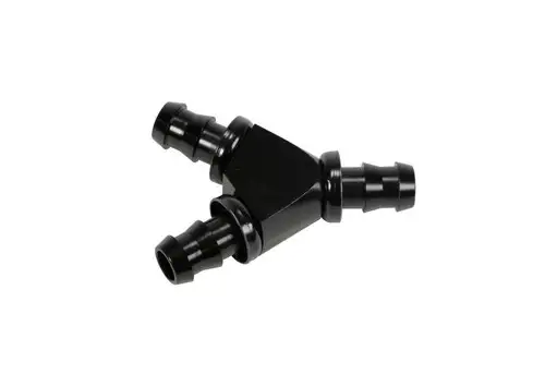 Fleece Performance 1/2 Inch Black Anodized Aluminum Y Barbed Fitting (For -8 Pushlock Hose)