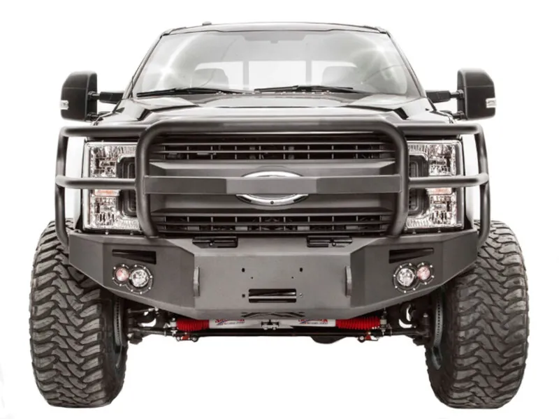 2017-2022 Ford F250 & F350 Fab Fours Premium Winch-Ready Front Bumper with Full Grille Guard | FS17-A4150-1