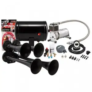 Kleinn Pro Blaster Quad Air Horn Kit w/ 130 PSI Sealed Air Compressor 1.0 gal tank