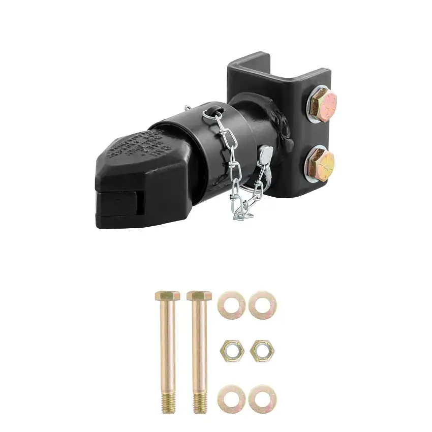 CURT 7,000 lbs 2" Channel-Mount Coupler with Sleeve-Lock Black Trailer Hitch Coupler