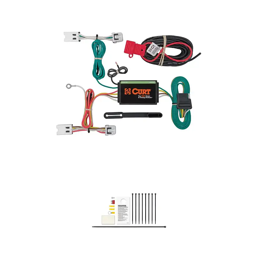CURT Custom Wiring Harness, 4-Way Flat Output, Select Nissan Sentra Trailer Connector Kit