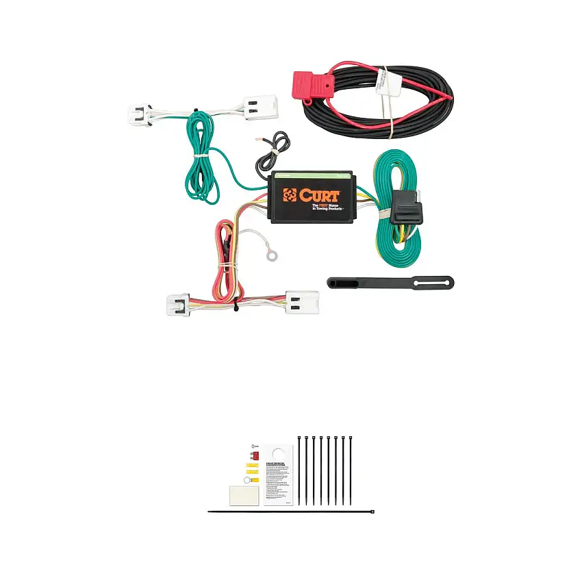CURT Custom Wiring Harness, 4-Way Flat Output, Select Nissan Leaf Trailer Connector Kit