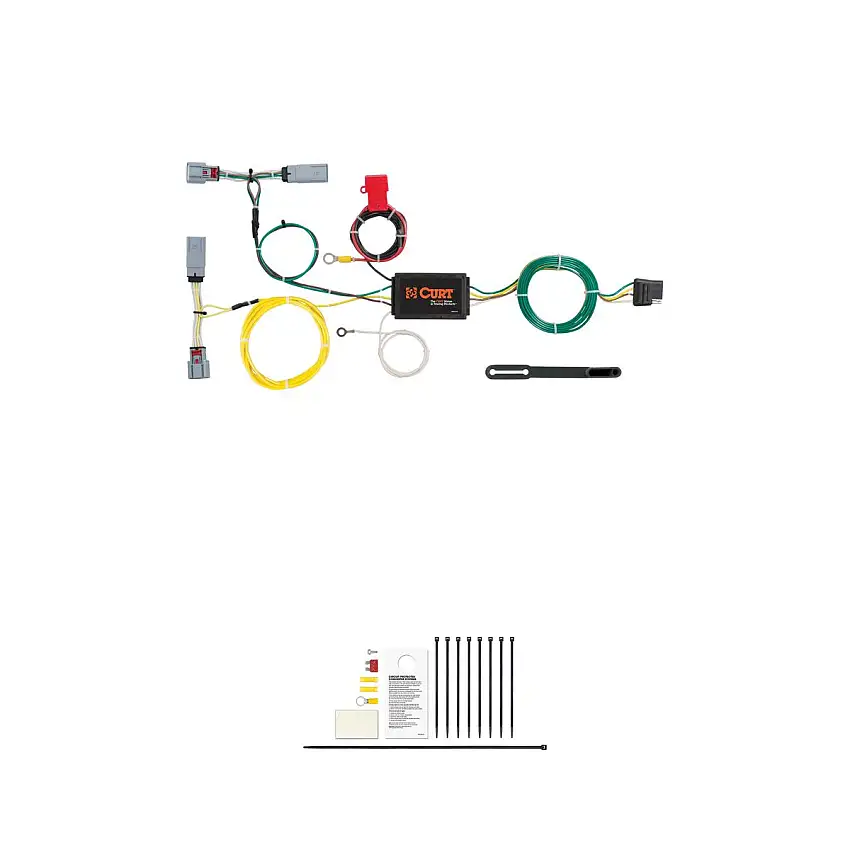 CURT Custom Wiring Harness, 4-Way Flat Output, Select Chrysler 300 Trailer Connector Kit