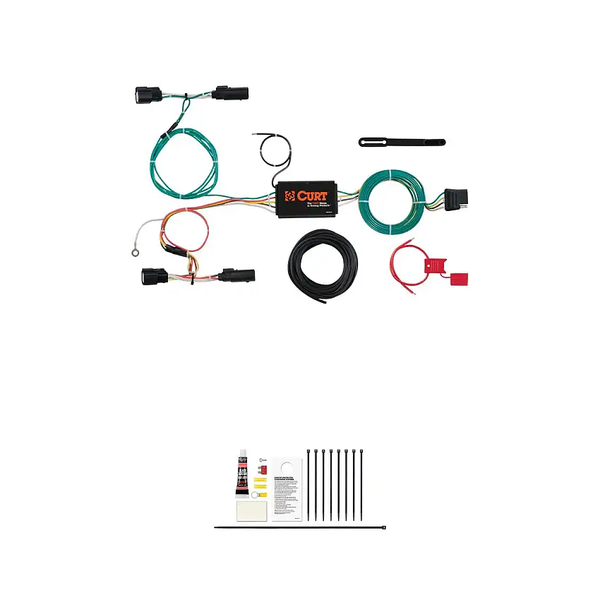 CURT 56273 Vehicle-Side Custom 4-Pin Trailer Wiring Harness, Fits Select Ford Focus Hatchback