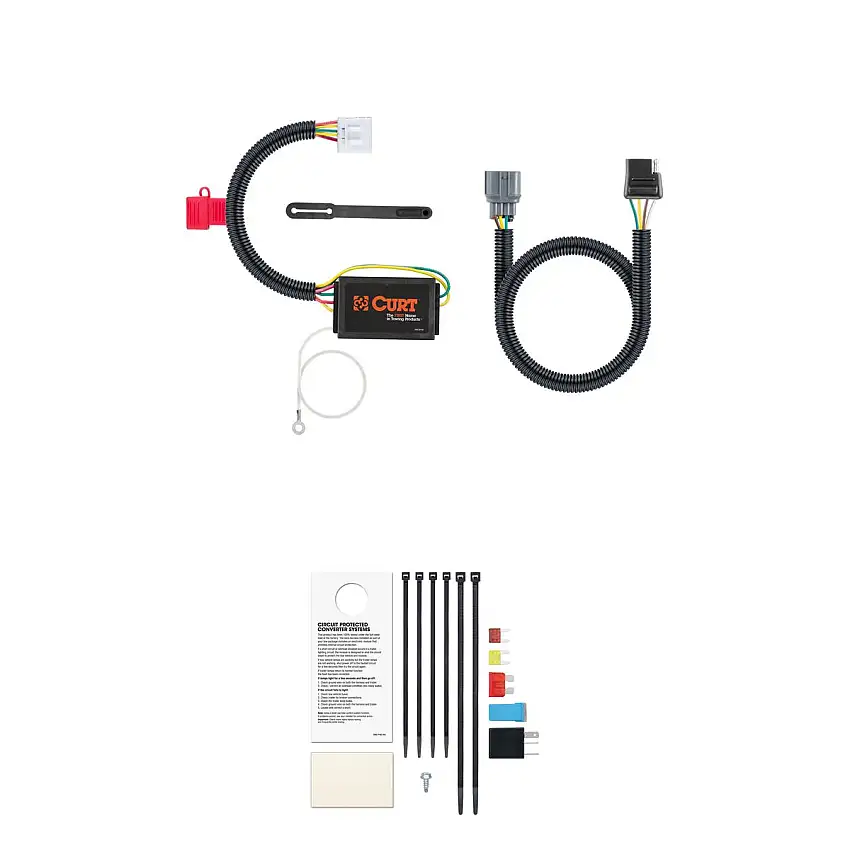 CURT Custom 4-Flat, Select Honda Pilot, Ridgeline, OEM Tow Package Required Trailer Connector Kit