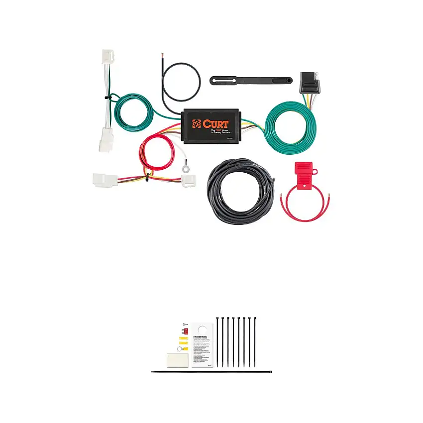 CURT 56385 Vehicle-Side Custom 4-Pin Trailer Wiring Harness, Fits Select Toyota Yaris