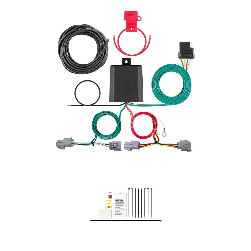 CURT Custom Wiring Harness, 4-Way Flat Output, Select Toyota Highlander Trailer Connector Kit