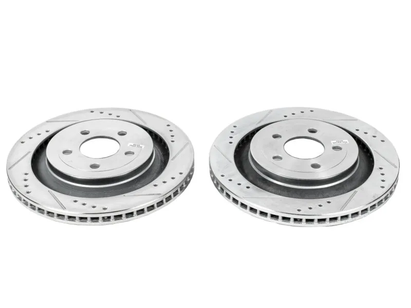 2015-2023 Ford Mustang GT with Brembo Brakes Power Stop Evolution Drilled and Slotted Front Rotors | AR85159XPR