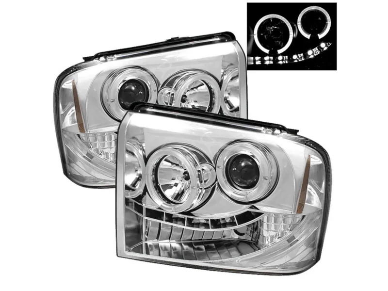 2005-2007 Ford F250 & F350 Spyder LED Projector Headlights (Chrome) SL-| 5010551