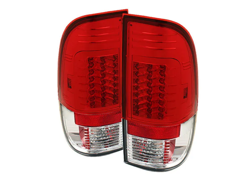 1999-2007 Ford F250 & F350 Spyder Version 2 LED Tail Lights (Clear/Red) SL-| 5029140