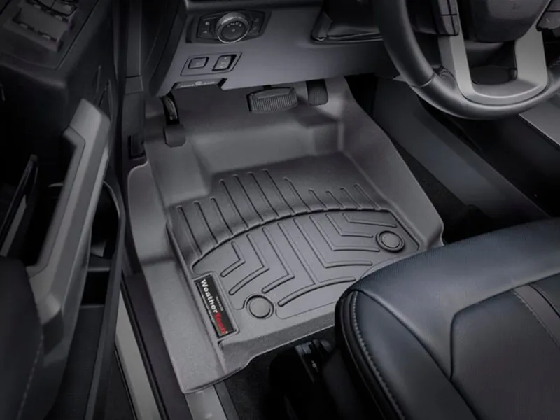 2017-2026 Ford F250 & F350 SuperCrew & SuperCab Bucket Seats WeatherTech Front Floor Liners (Black) | 4410121