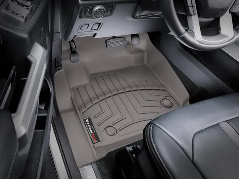 2017-2026 Ford F250 & F350 Front Bucket Seats WeatherTech Laser Measured Floor Liner (Cocoa) | 4710121