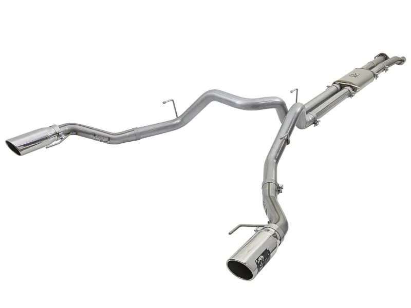 2017-2020 Ford Raptor HO 3.5L EcoBoost aFe Mach Force XP 3 inch Dual-Exit Cat-Back Exhaust Kit (Polished Tips) | 49-43045-P