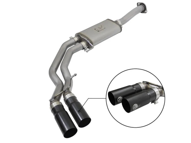 2015-2020 Ford F150 EcoBoost & 5.0L aFe Rebel Series Cat-Back Exhaust Kit (Black Tips) | 49-43081-B