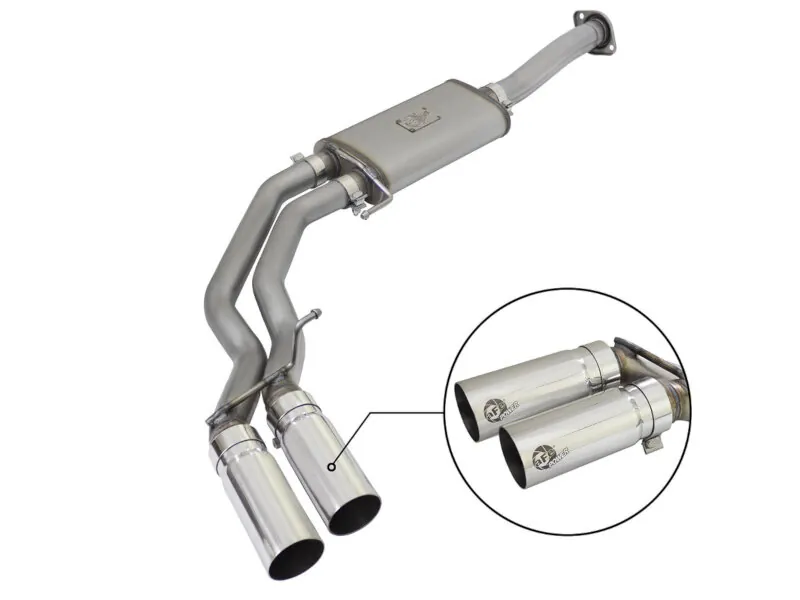 2015-2020 Ford F150 EcoBoost & 5.0L aFe Rebel Series Cat-Back Exhaust Kit (Polished Tips) | 49-43081-P