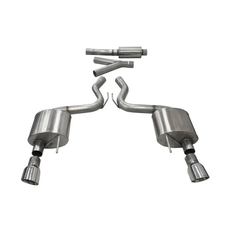 2015-2023 Ford Mustang 2.3L EcoBoost Corsa 3 inch Cat-Back Dual Split Rear Exit (Polished) | 14343