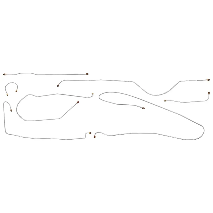 1947-49 Chevrolet GMC Truck 2WD 1/2-Ton Shortbed 1/4" Rear Axle Manual Drum Brake Line Kit 7pc, OE Steel