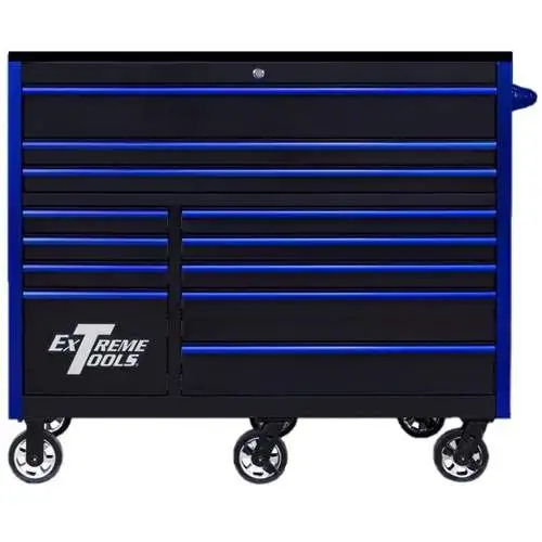 55 Inch RX Series Roller Cabinet, Black/Blue