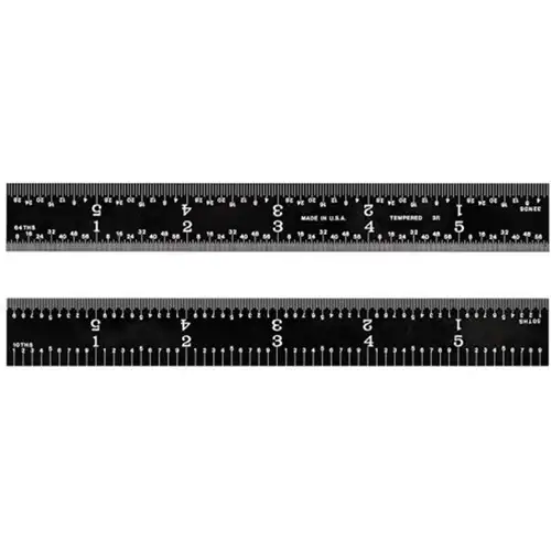 12 Inch Black Rigid Rule 4R