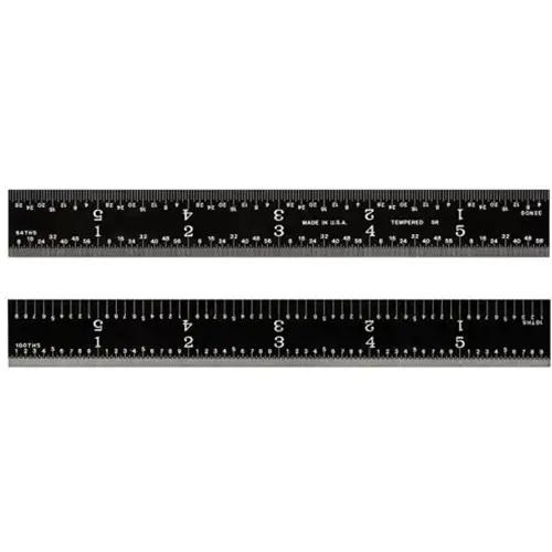 6 Inch Black Rigid Rule 5R