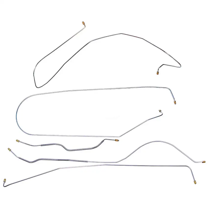 1953-56 Ford F100 2WD Shortbed 3/16" Complete Drum Brake Line Kit 5pc, OE Steel