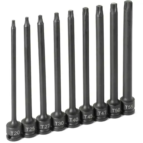 3/8 Drive 6 Inch Long 9 Pc Torx Set