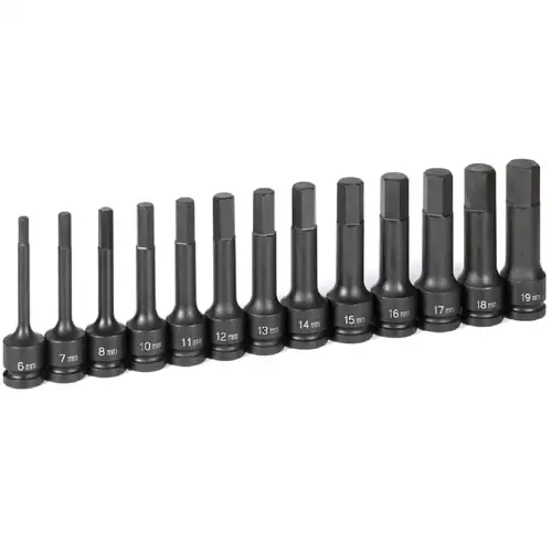 Impact Set, Hex, 1/2 Drive, 7 Piece, 4 Inch, Metric