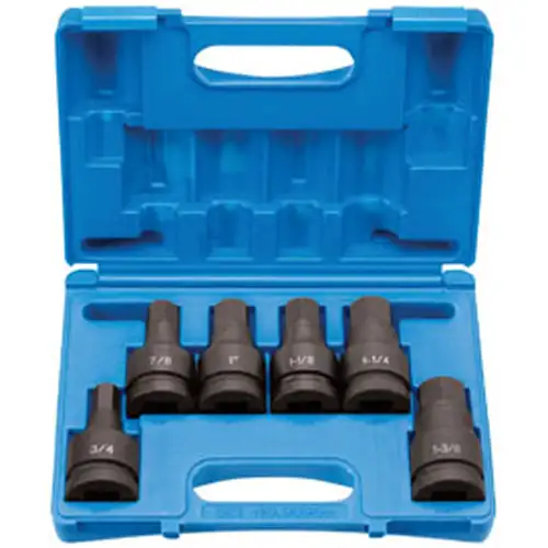 Impact Set, Hex, 1 Inch Drive, 6 Piece