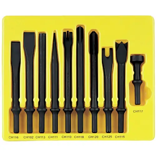 Chisel Set, Impact, 10 Piece, .401 Shank, General Service