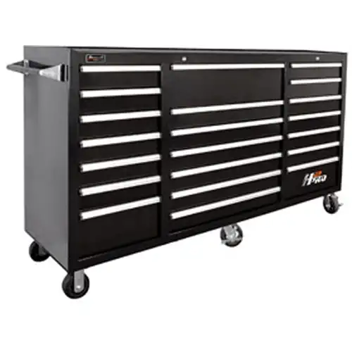 72 Inch H2Pro 21 Drawer Rolling Cabinet - Black