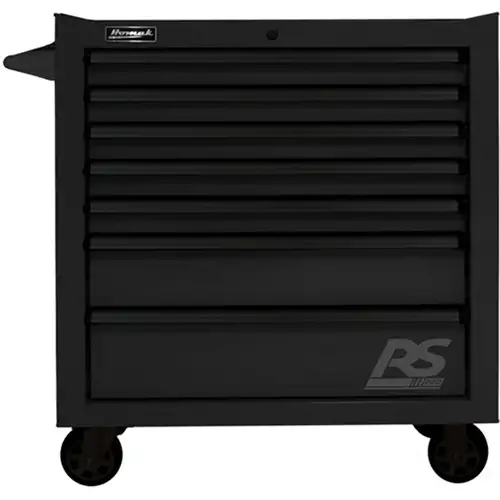 36 Inch Rs Pro 7 Drawer Rolling Cabinet, Black