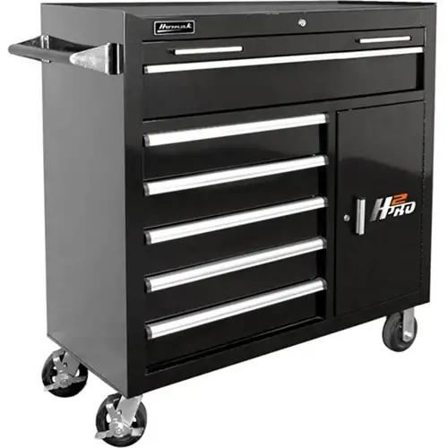41 Inch H2Pro 6 Drawer W/2 Drawer Comp Roller, Black