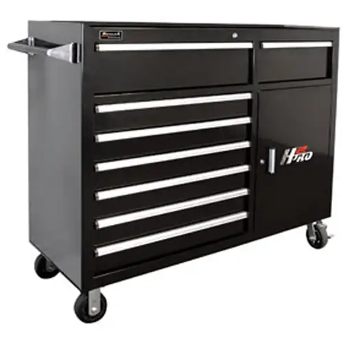 56 Inch H2Pro 8 Drawer W/2 Drawer Comp Roller, Black