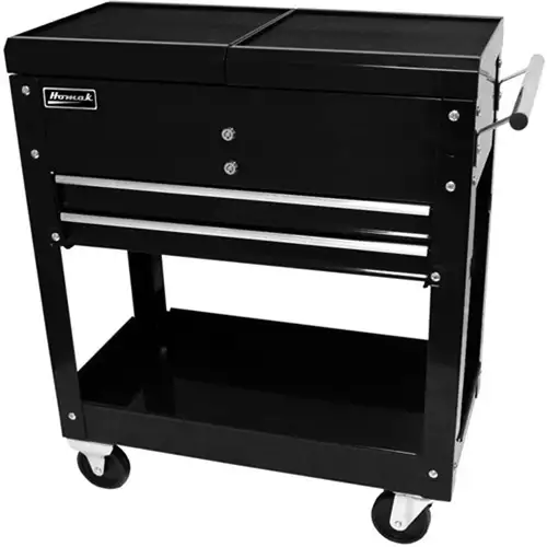 27 Inch Professional Tool Cart W/2 Drawers, Black