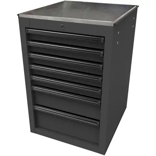 22 Inch Rs Pro 7-Drawer Side Cabinet, Black