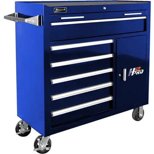 41 Inch H2Pro 6 Drawer Rolling Cabinet - Blue