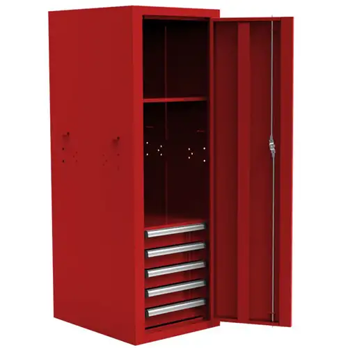 22 Inch Pro Ii 5-Drawer Full Height Side Locker, Red