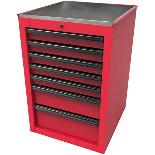 22 Inch Rs Pro 7-Drawer Side Cabinet, Red