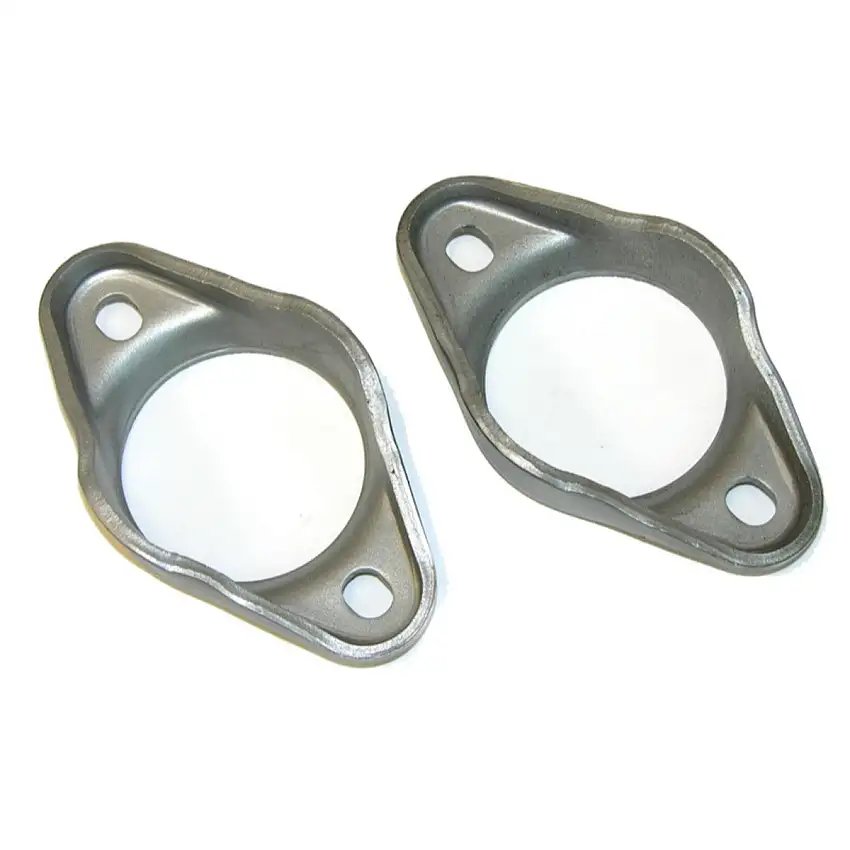 1966-77 Pontiac GTO Exhaust Pipe Flanges 2pc Standard Manifolds Non-painted Bare Steel