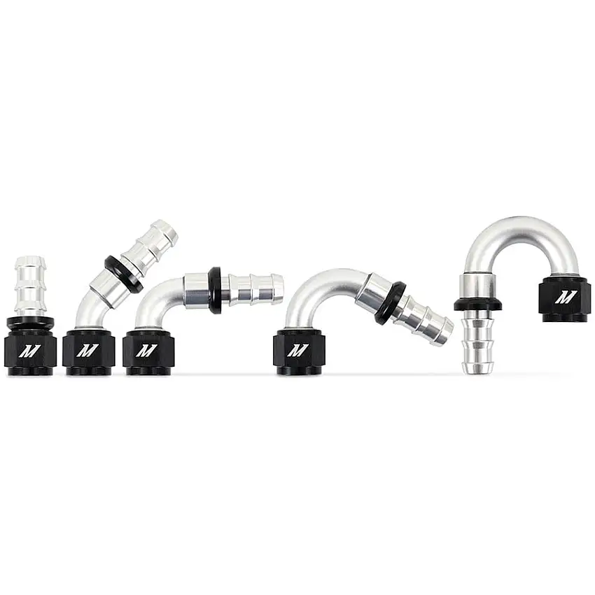 Mishimoto Choose Your Own Push-Lock AN Fittings | -4/-6/-8/-10/-12 | Straight/45°/90°/120°/180°