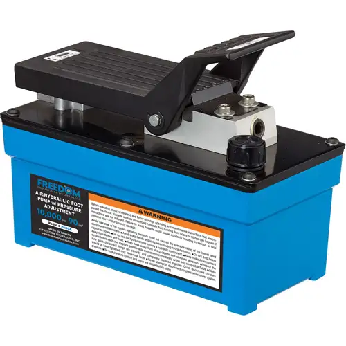 10,000 PSI Air/Hydraulic Treadle Pump, 90.0 Cu. In. Reservoir