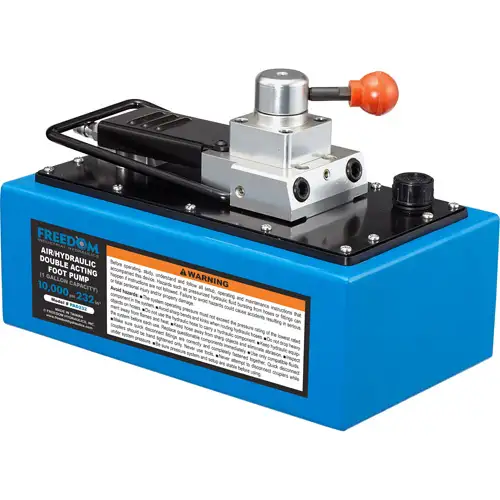 10,000 PSI Double-Acting Air/Hydraulic Treadle Pump, 232 cu. In. (1 Gallon)